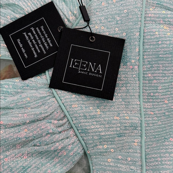 Mac Duggal 11274 Halter Neckline Asymmetrical Dress, Aqua Size: 8 100% Authentic - Picture 5 of 9